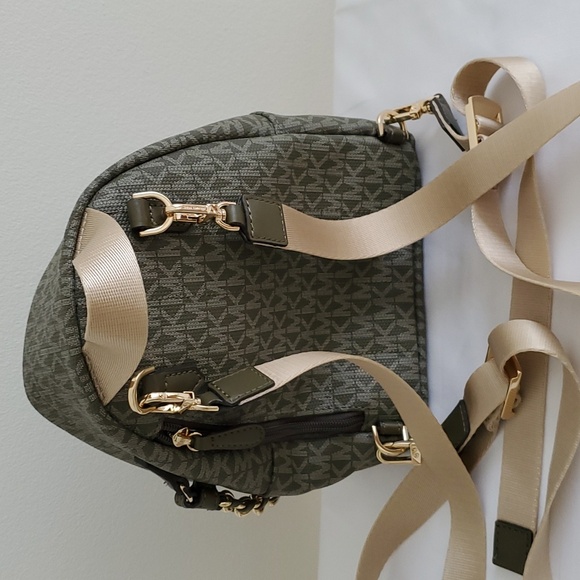 Michael Kors Slater Mini Convertible   Olive Green Logo Backpack